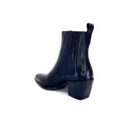 We Do Ivoire 99527A Cuir Noir*Femme Santiags