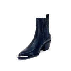 We Do Ivoire 99527A Cuir Noir*Femme Santiags