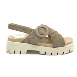 Ivoire0104a Ivoire A49032 Cuir Taupe*Femme Plateformes