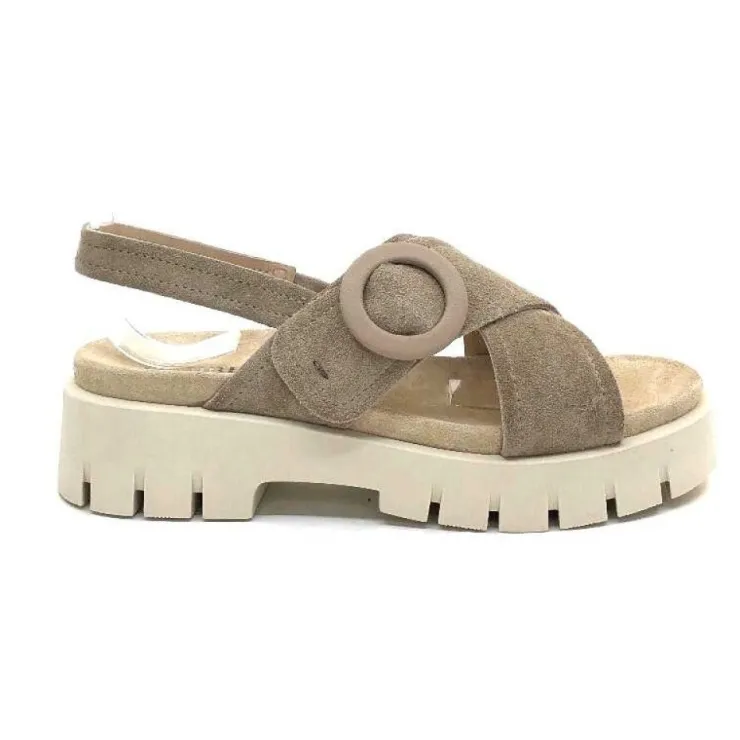 Ivoire0104a Ivoire A49032 Cuir Taupe*Femme Plateformes