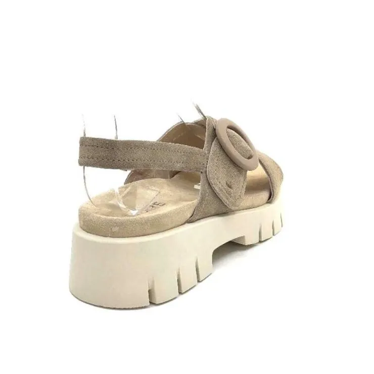Ivoire0104a Ivoire A49032 Cuir Taupe*Femme Plateformes