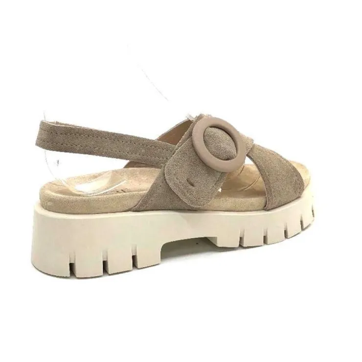 Ivoire0104a Ivoire A49032 Cuir Taupe*Femme Plateformes