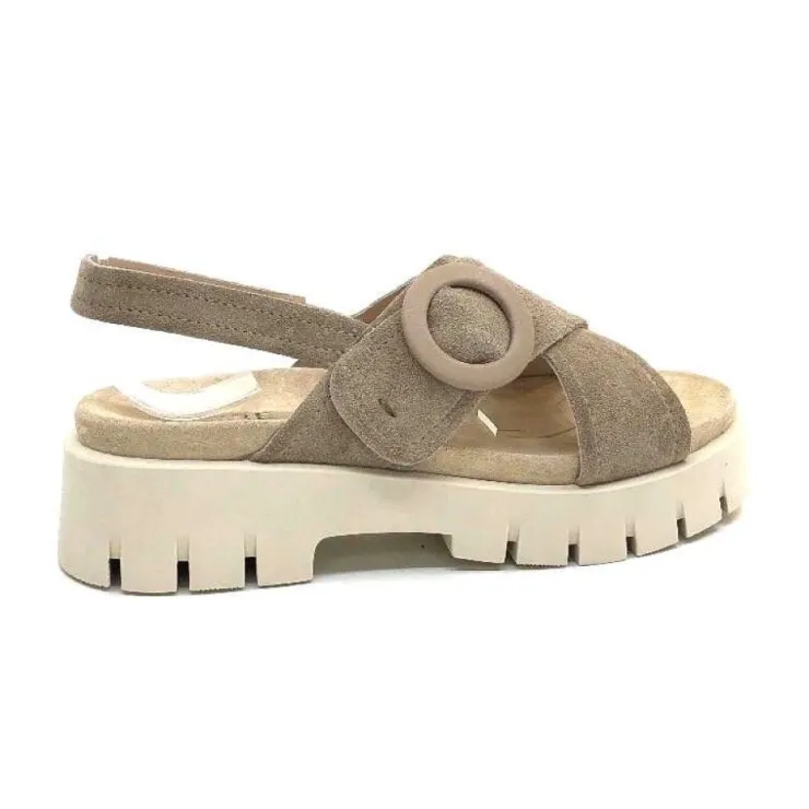 Ivoire0104a Ivoire A49032 Cuir Taupe*Femme Plateformes
