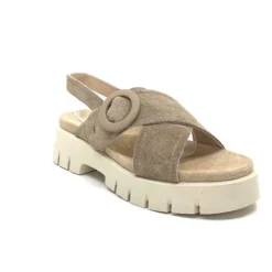 Ivoire0104a Ivoire A49032 Cuir Taupe*Femme Plateformes