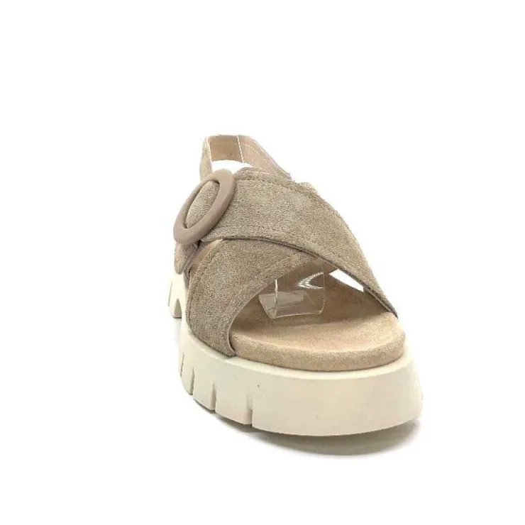 Ivoire0104a Ivoire A49032 Cuir Taupe*Femme Plateformes