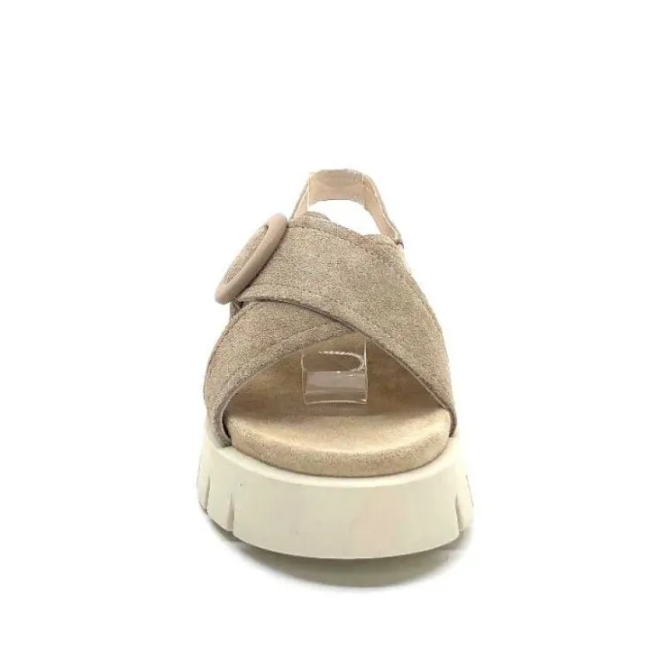 Ivoire0104a Ivoire A49032 Cuir Taupe*Femme Plateformes
