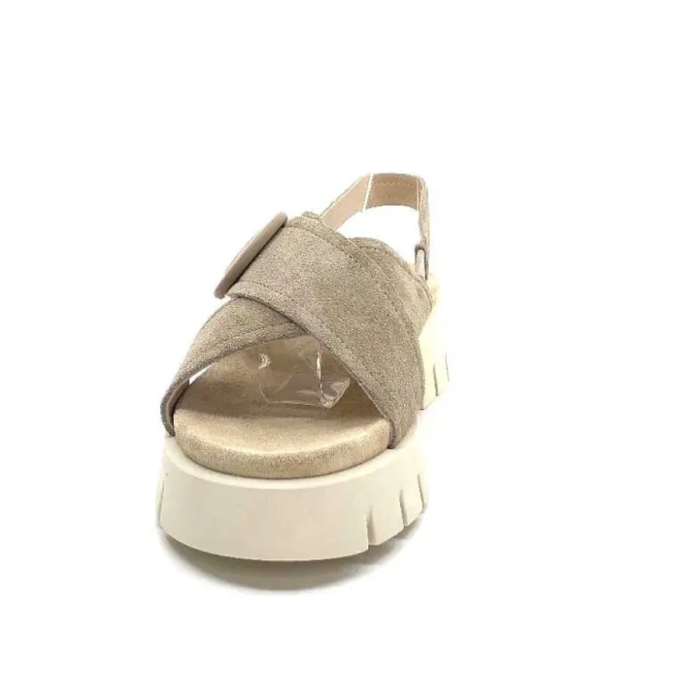Ivoire0104a Ivoire A49032 Cuir Taupe*Femme Plateformes