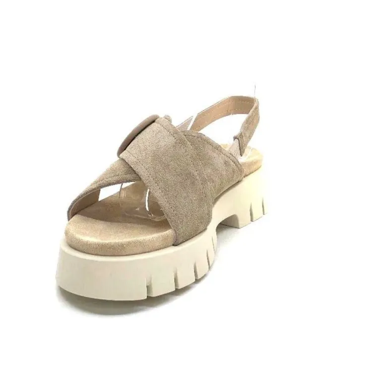 Ivoire0104a Ivoire A49032 Cuir Taupe*Femme Plateformes