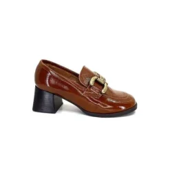 We Do Ivoire 11301A Cuir Vernis Marron*Femme Mocassins