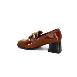 We Do Ivoire 11301A Cuir Vernis Marron*Femme Mocassins