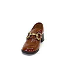 We Do Ivoire 11301A Cuir Vernis Marron*Femme Mocassins
