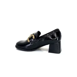 We Do Ivoire 11301A Cuir Vernis Noir*Femme Mocassins