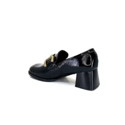 We Do Ivoire 11301A Cuir Vernis Noir*Femme Mocassins
