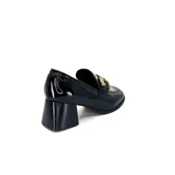 We Do Ivoire 11301A Cuir Vernis Noir*Femme Mocassins