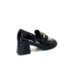 We Do Ivoire 11301A Cuir Vernis Noir*Femme Mocassins