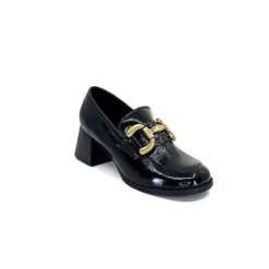 We Do Ivoire 11301A Cuir Vernis Noir*Femme Mocassins