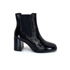 We Do Ivoire 99647A Cuir Vernis Noir*Femme Bottines