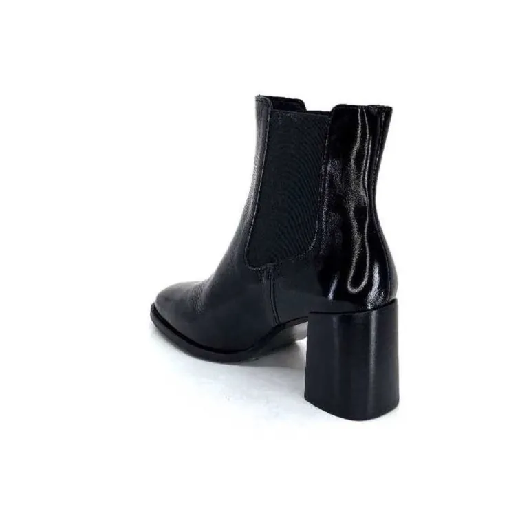We Do Ivoire 99647A Cuir Vernis Noir*Femme Bottines