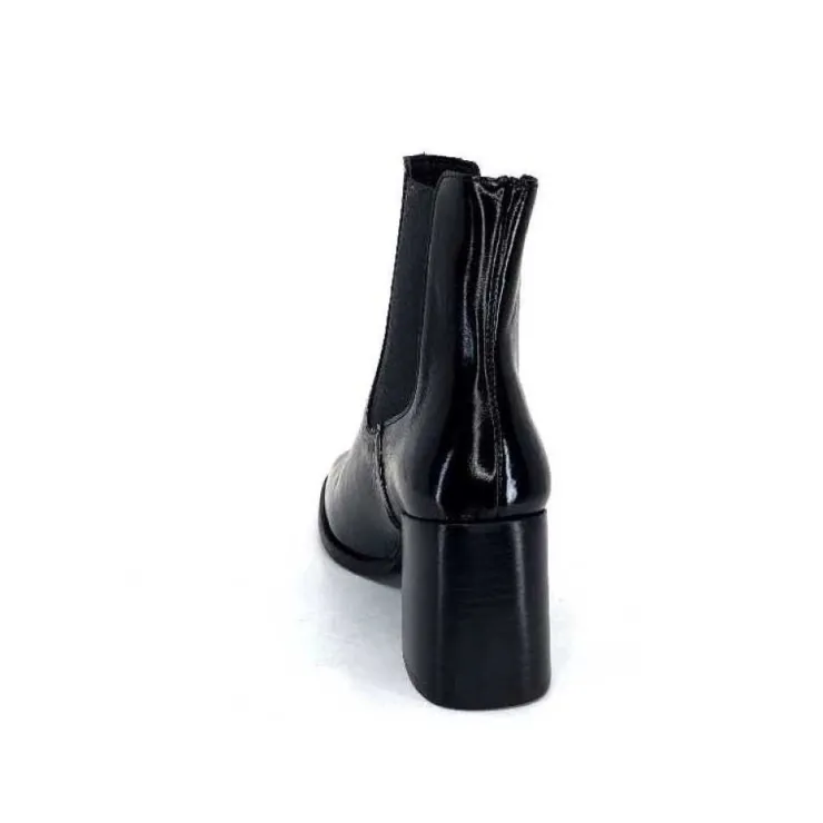 We Do Ivoire 99647A Cuir Vernis Noir*Femme Bottines