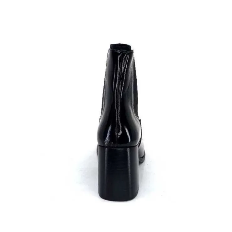 We Do Ivoire 99647A Cuir Vernis Noir*Femme Bottines