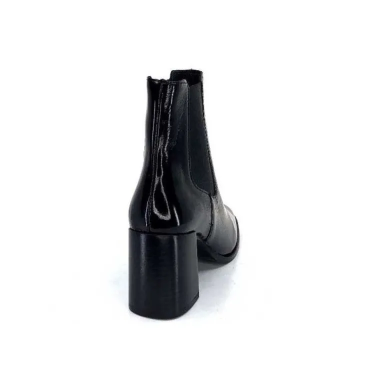 We Do Ivoire 99647A Cuir Vernis Noir*Femme Bottines