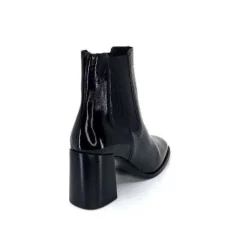 We Do Ivoire 99647A Cuir Vernis Noir*Femme Bottines