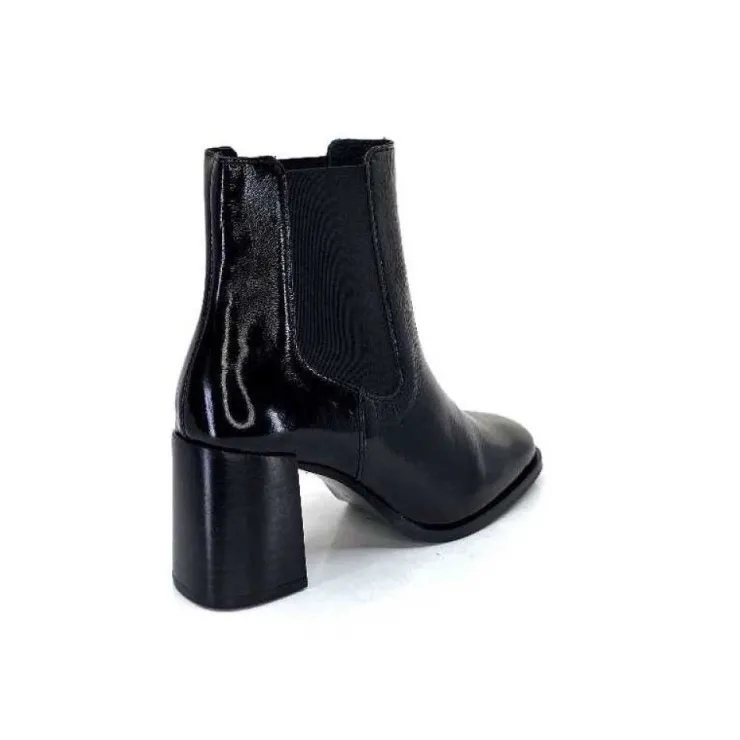 We Do Ivoire 99647A Cuir Vernis Noir*Femme Bottines