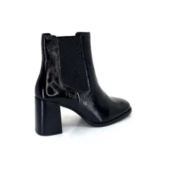 We Do Ivoire 99647A Cuir Vernis Noir*Femme Bottines