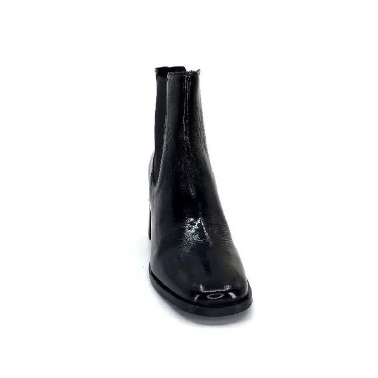 We Do Ivoire 99647A Cuir Vernis Noir*Femme Bottines