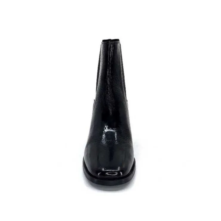 We Do Ivoire 99647A Cuir Vernis Noir*Femme Bottines