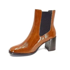 We Do Ivoire 99647A Cuir Vernis Ocra*Femme Bottines