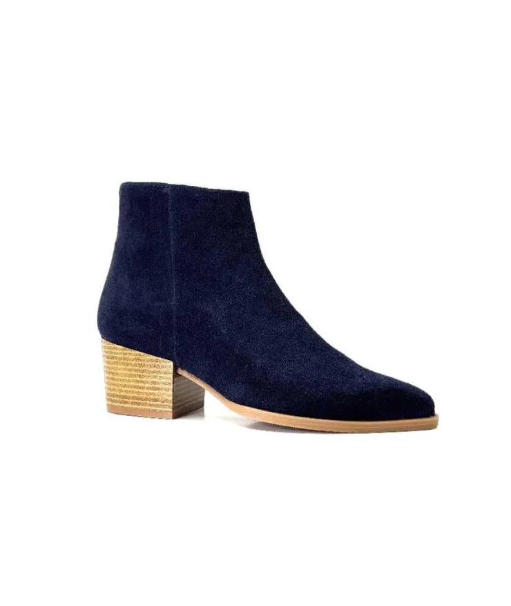 Ivoire0104a Ivoire A45151 Daim Bleu Marine*Femme Bottines Eté