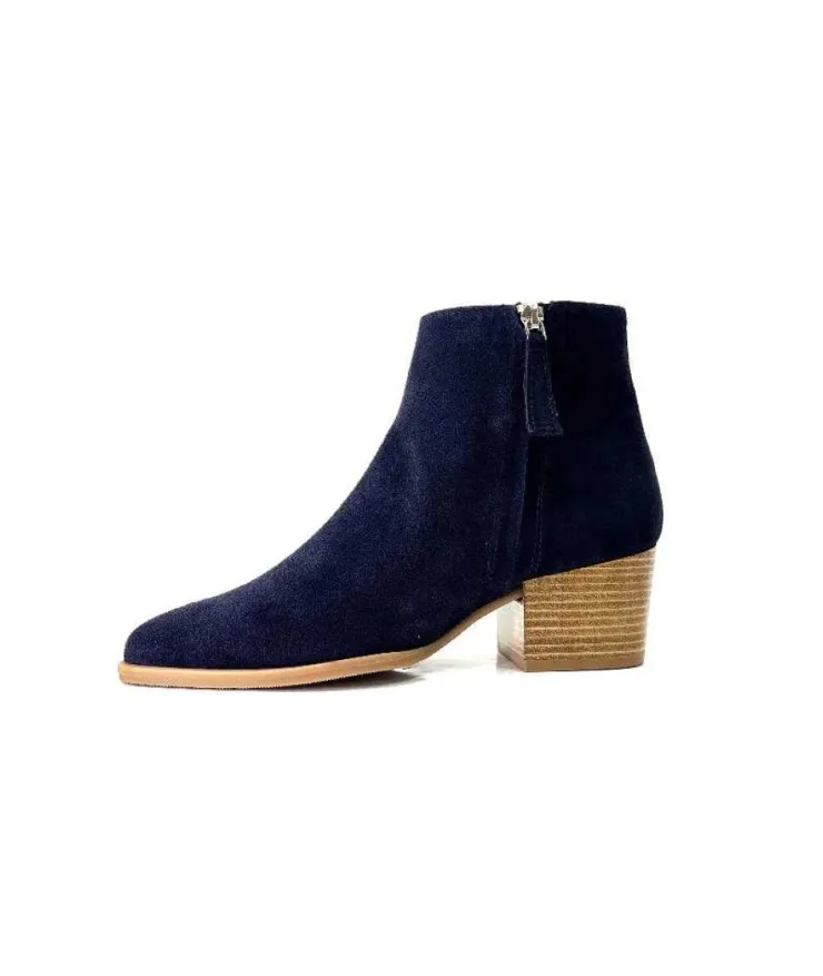 Ivoire0104a Ivoire A45151 Daim Bleu Marine*Femme Bottines Eté