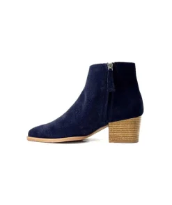 Ivoire0104a Ivoire A45151 Daim Bleu Marine*Femme Bottines Eté