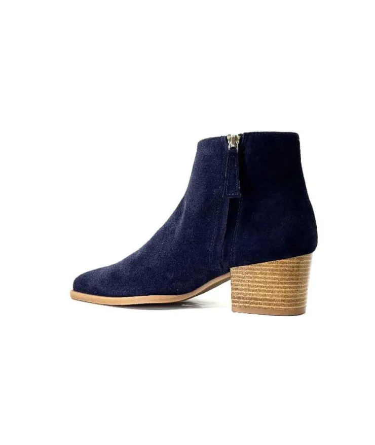 Ivoire0104a Ivoire A45151 Daim Bleu Marine*Femme Bottines Eté