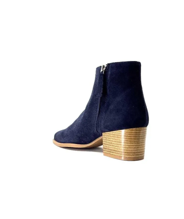 Ivoire0104a Ivoire A45151 Daim Bleu Marine*Femme Bottines Eté