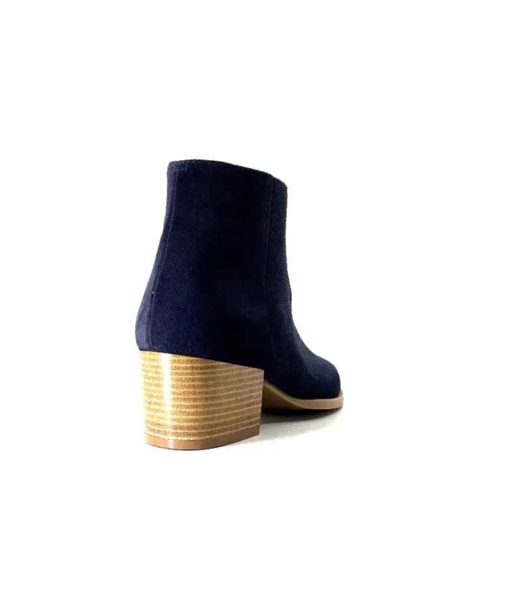Ivoire0104a Ivoire A45151 Daim Bleu Marine*Femme Bottines Eté