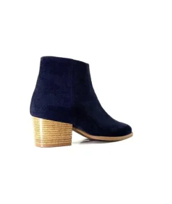 Ivoire0104a Ivoire A45151 Daim Bleu Marine*Femme Bottines Eté
