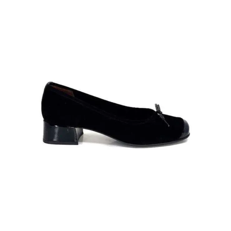 Ivoire0036a Ivoire Amarre Daim Noir*Femme Ballerines