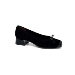 Ivoire0036a Ivoire Amarre Daim Noir*Femme Ballerines