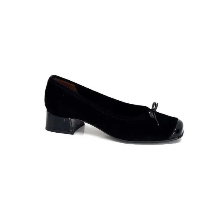 Ivoire0036a Ivoire Amarre Daim Noir*Femme Ballerines