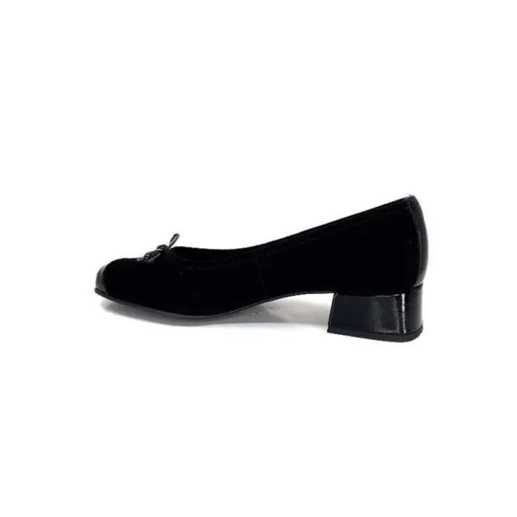 Ivoire0036a Ivoire Amarre Daim Noir*Femme Ballerines