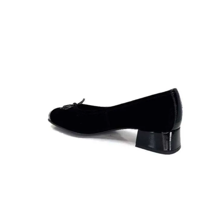 Ivoire0036a Ivoire Amarre Daim Noir*Femme Ballerines