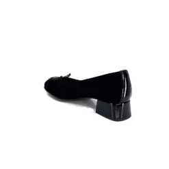 Ivoire0036a Ivoire Amarre Daim Noir*Femme Ballerines