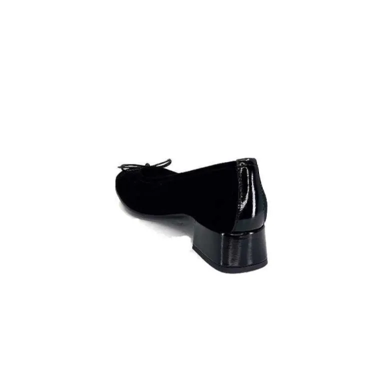 Ivoire0036a Ivoire Amarre Daim Noir*Femme Ballerines