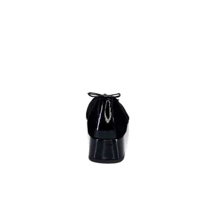 Ivoire0036a Ivoire Amarre Daim Noir*Femme Ballerines