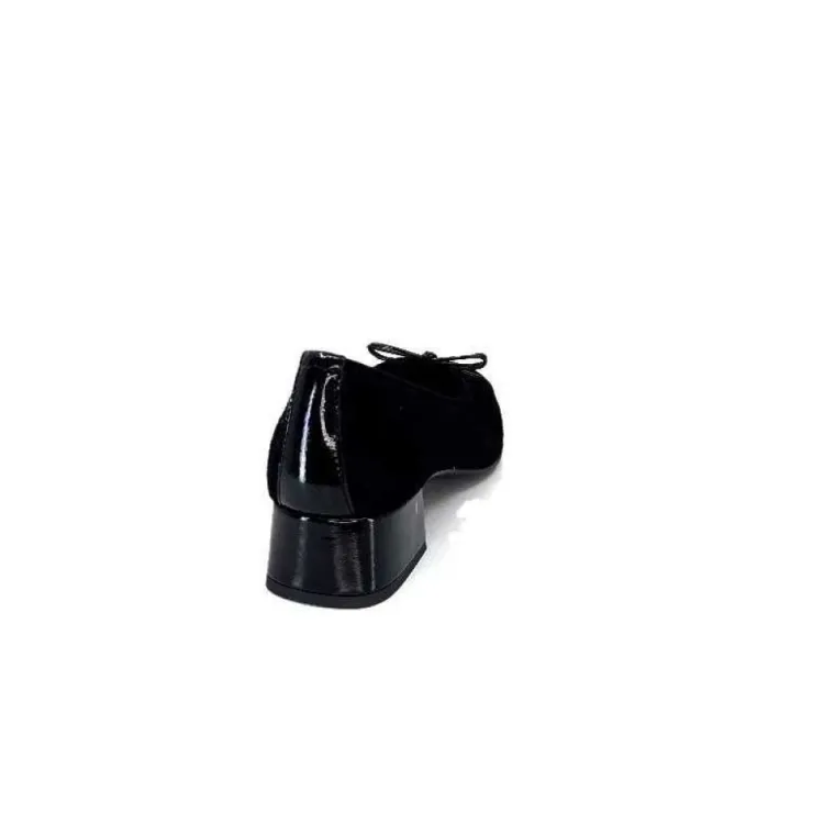 Ivoire0036a Ivoire Amarre Daim Noir*Femme Ballerines