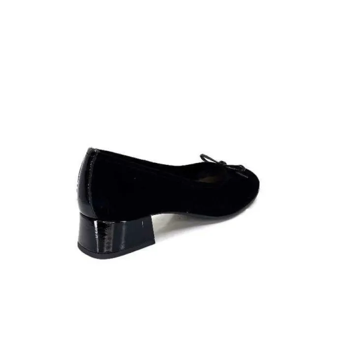 Ivoire0036a Ivoire Amarre Daim Noir*Femme Ballerines
