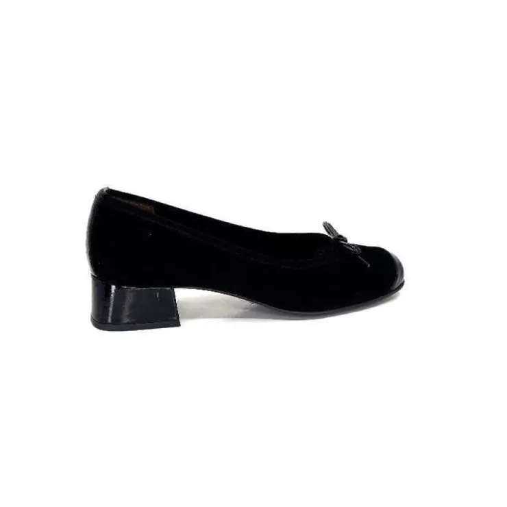 Ivoire0036a Ivoire Amarre Daim Noir*Femme Ballerines