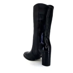Ivoire0341a Ivoire Ar 144 Cuir Noir*Femme Mi-Bottes